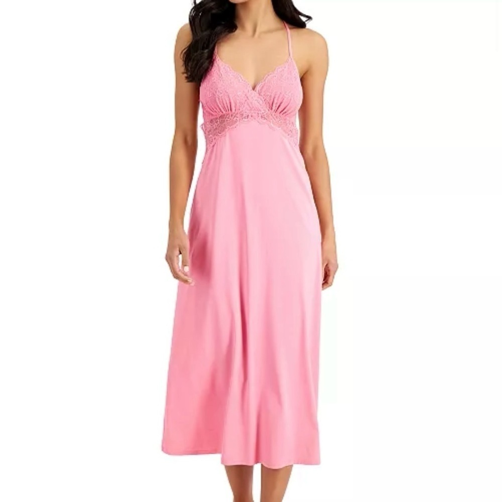 INC Long Lace Chemise Nightgown Small